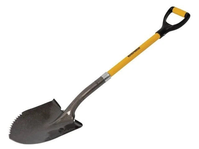 Round Shovel Spade Sharp Edge D Handle Serrated Garden Dig
